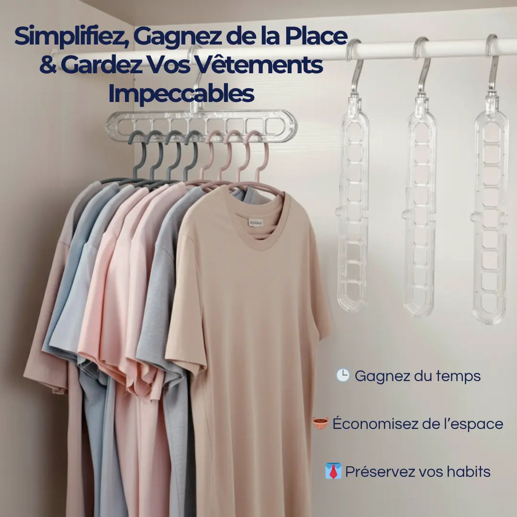 🧥Smart CINTRE PRO  9-en-1 – Le Porte-Cintres Intelligent qui Transforme Votre Garde-Robe !