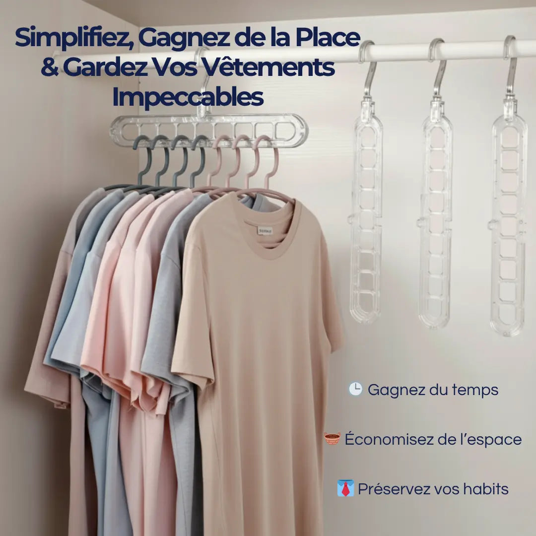 🧥Smart CINTRE PRO  9-en-1 – Le Porte-Cintres Intelligent qui Transforme Votre Garde-Robe !