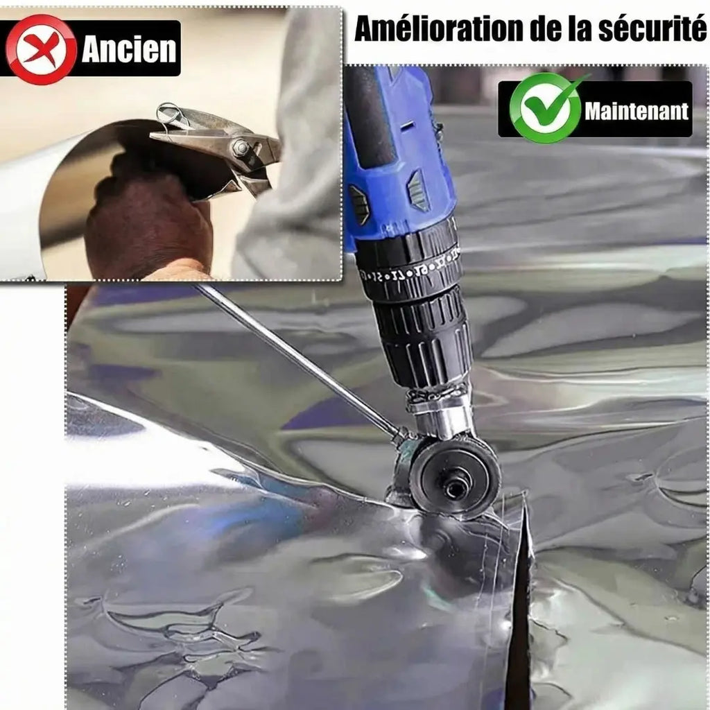 Accessoire de perceuse pour découpe de tôle