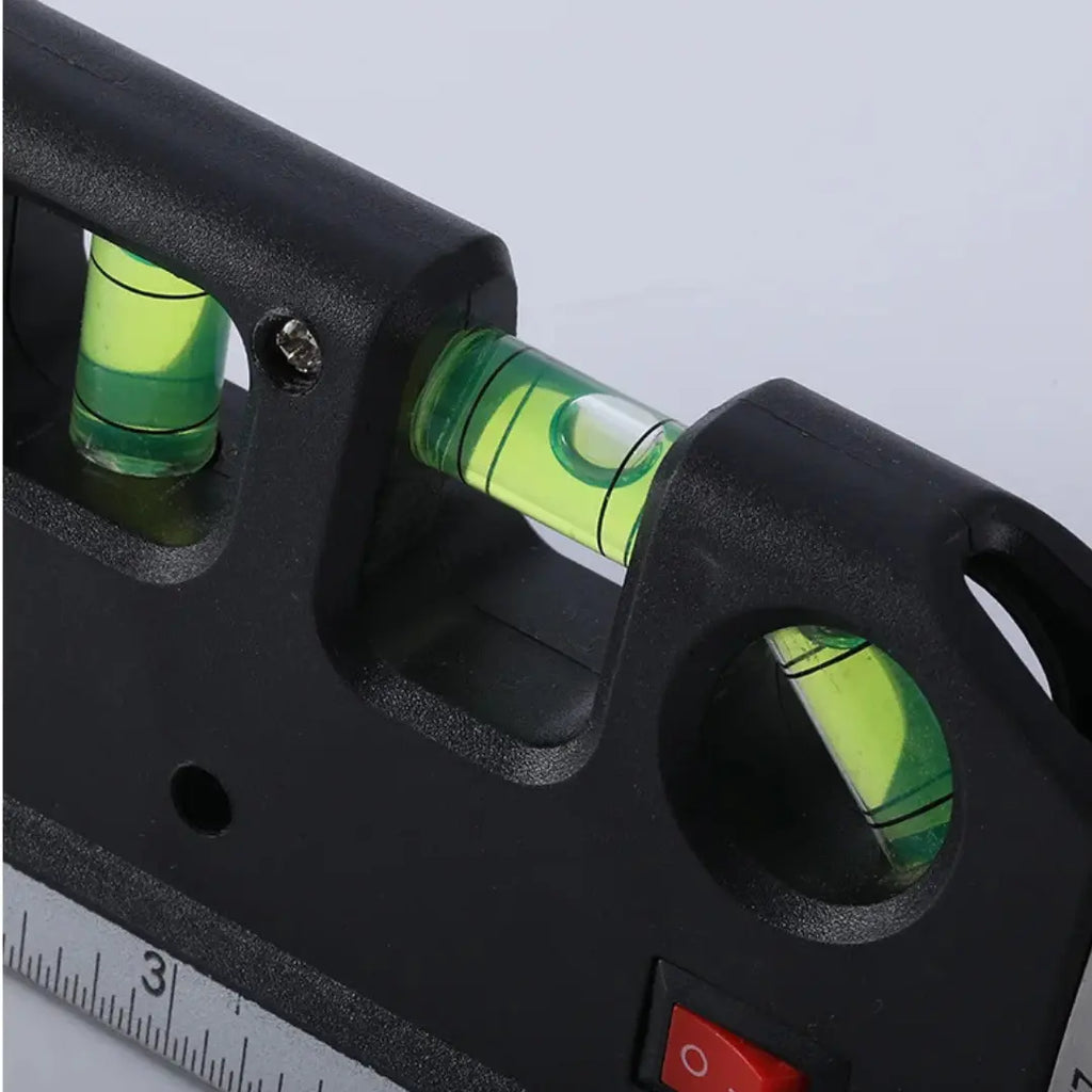 Niveau Laser Professionnel 4-en-1 avec Règle, Échelle et Triple Niveau à Bulle