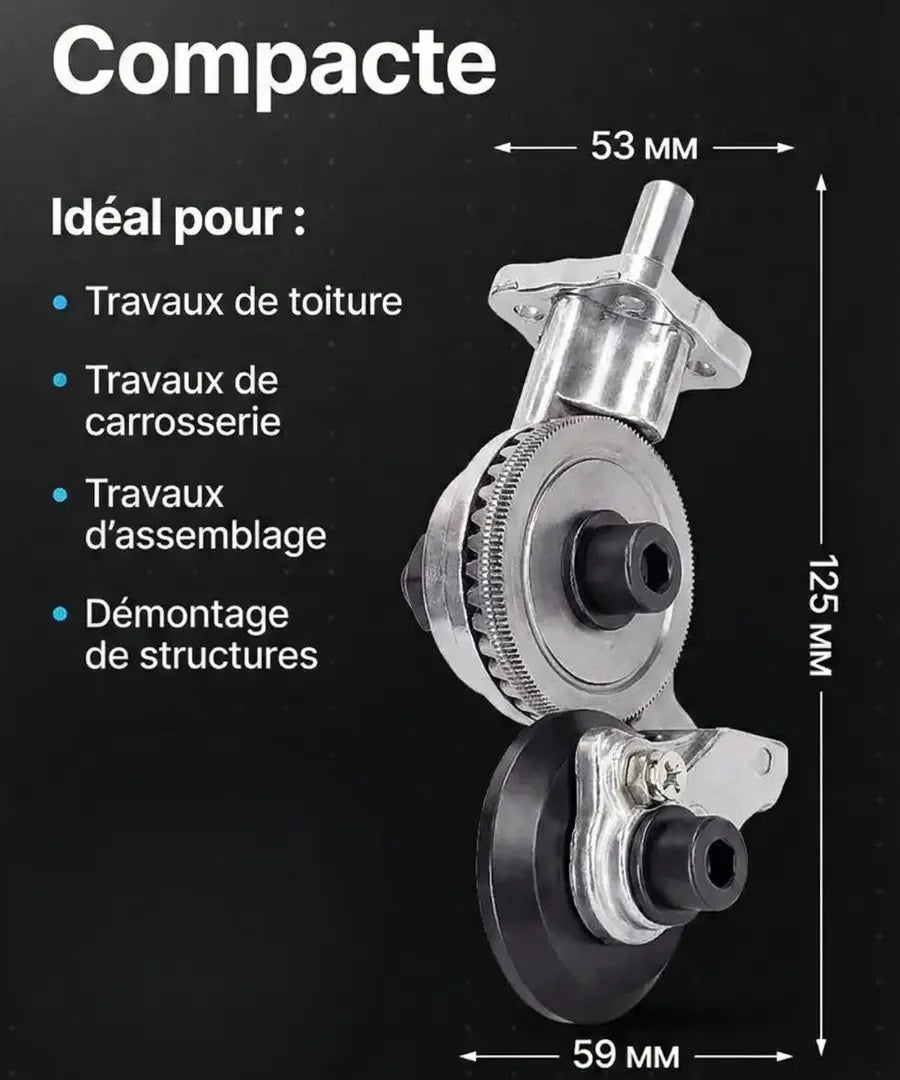 Accessoire de perceuse pour découpe de tôle