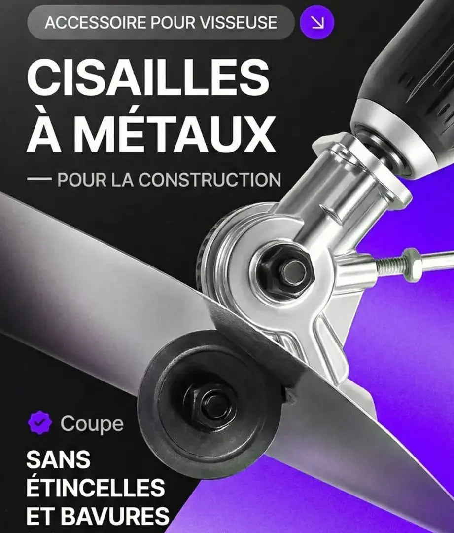 Accessoire de perceuse pour découpe de tôle