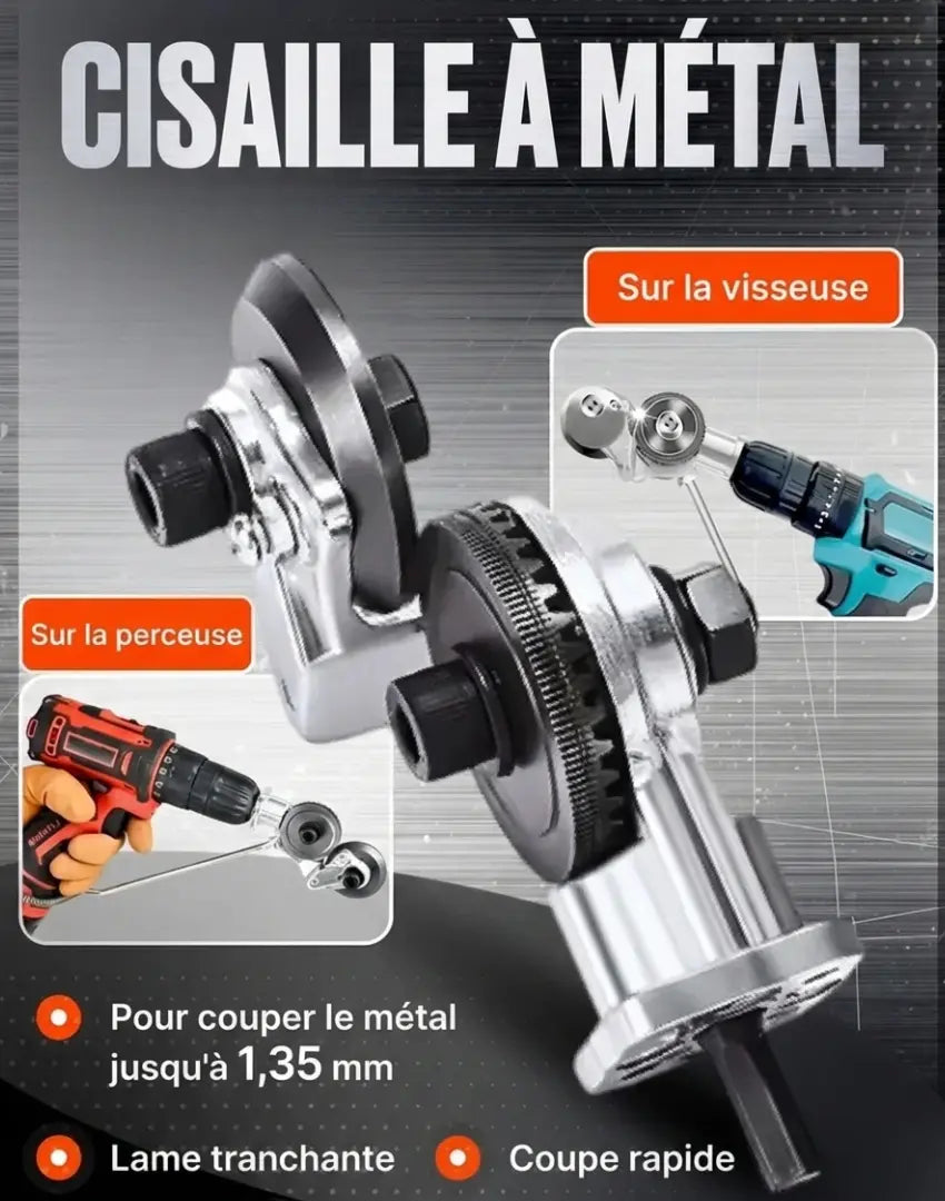 Accessoire de perceuse pour découpe de tôle