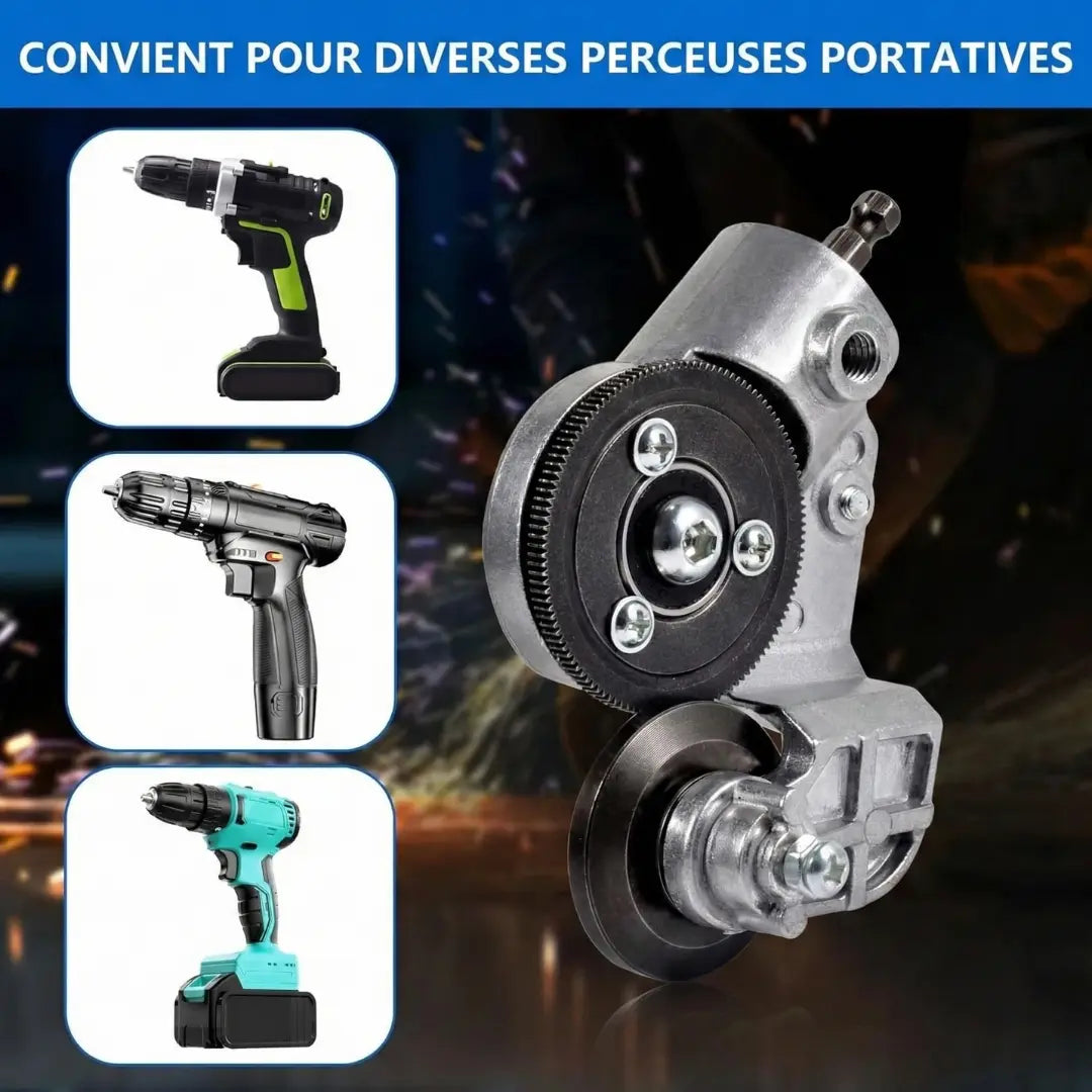 Accessoire de perceuse pour découpe de tôle