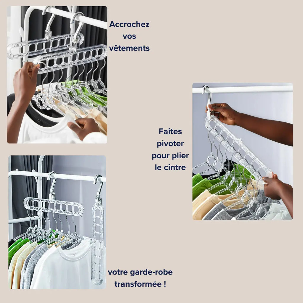 🧥Smart CINTRE PRO  9-en-1 – Le Porte-Cintres Intelligent qui Transforme Votre Garde-Robe !
