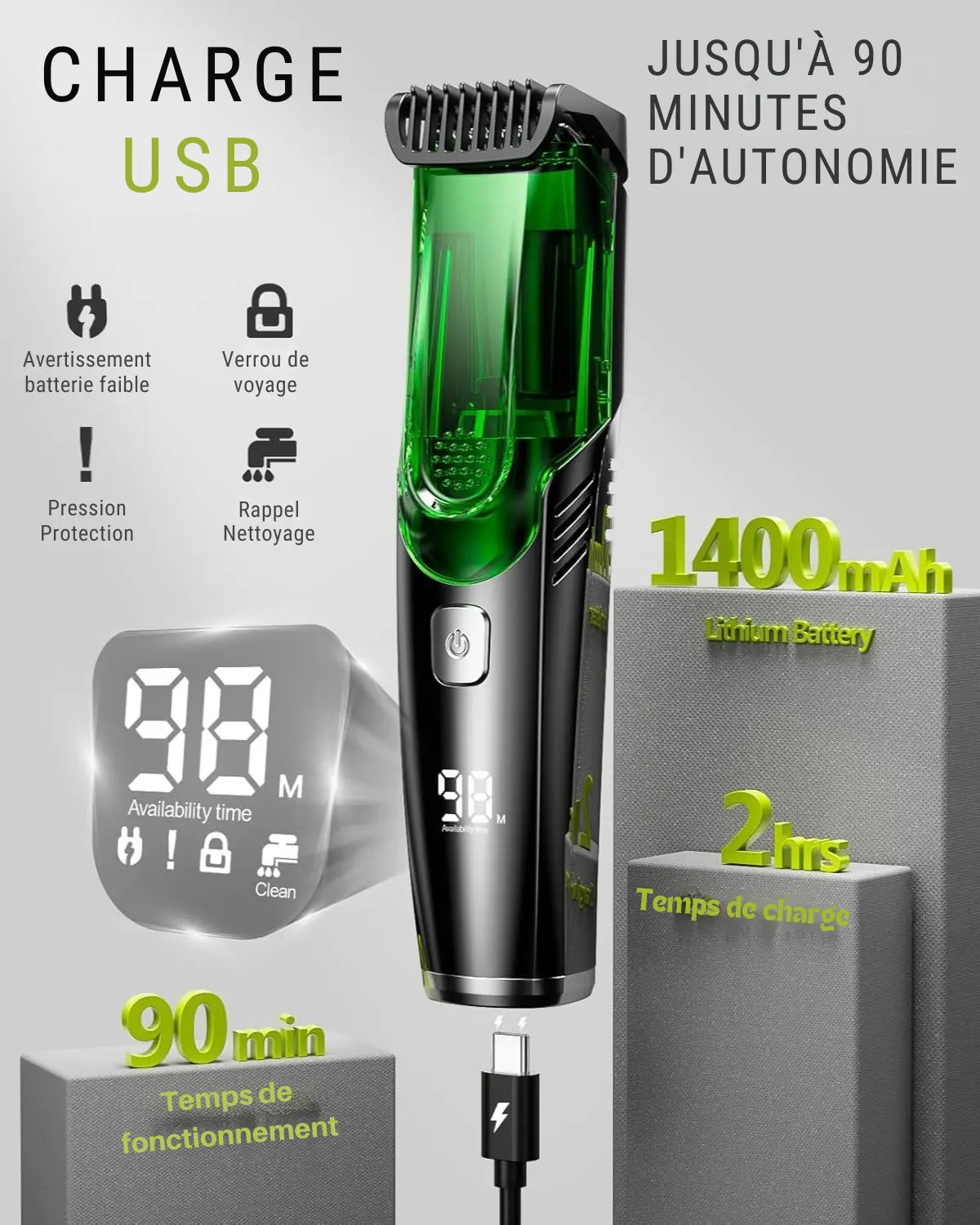 💈TONDEUSE AVEC ASPIRATEUR INTÉGRÉ🪒