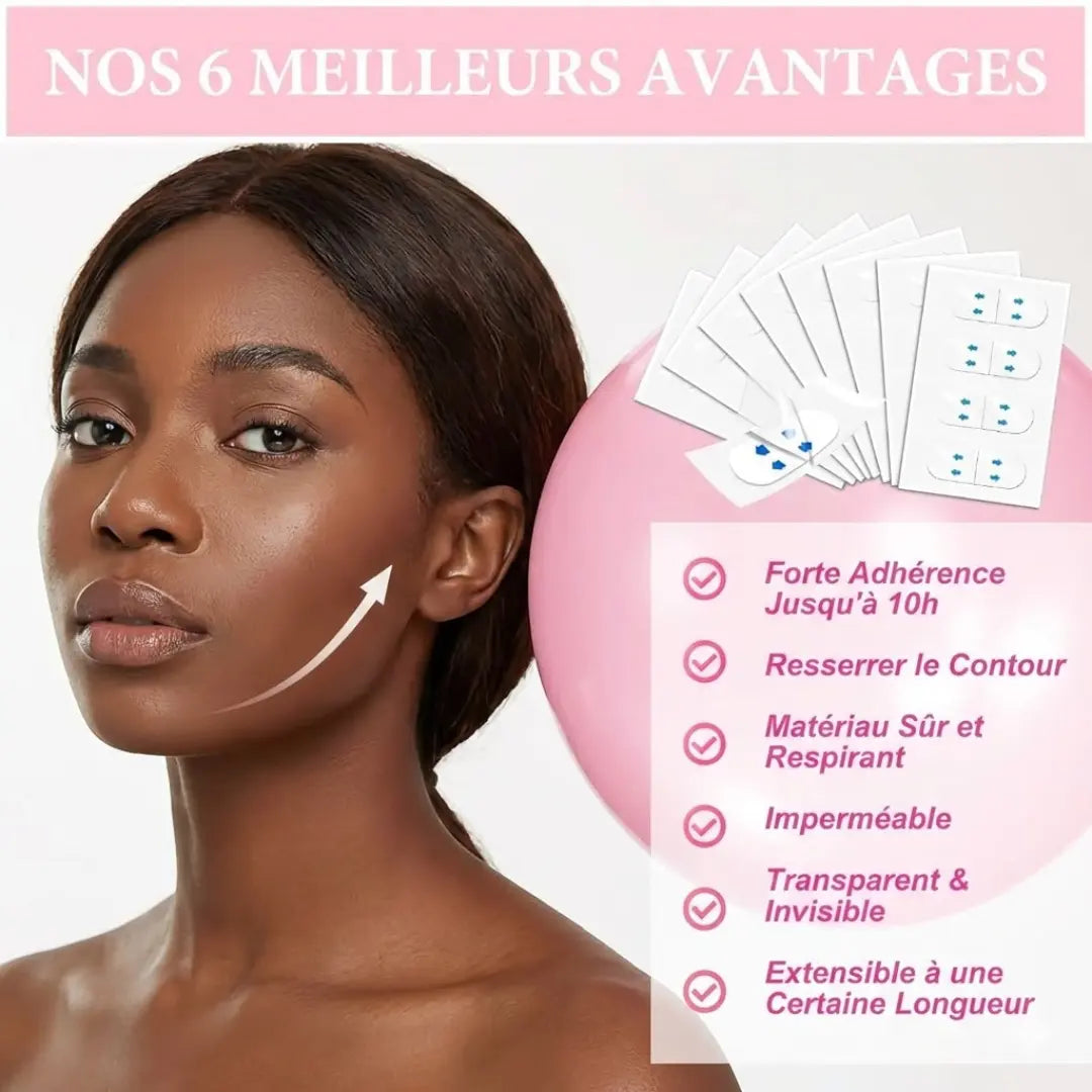 Ruban Lifting Visage Instantané (120 pcs) – 1 acheté = 1 offert