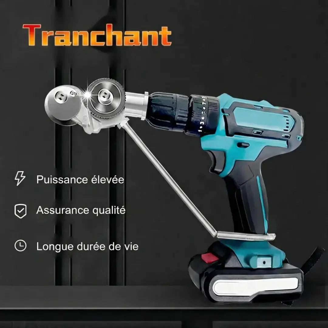 Accessoire de perceuse pour découpe de tôle