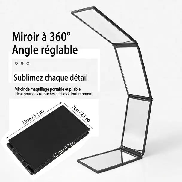 Miroir pliant multi-angle à 4 faces