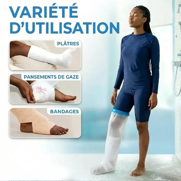 Housse étanche pour plâtre de jambe