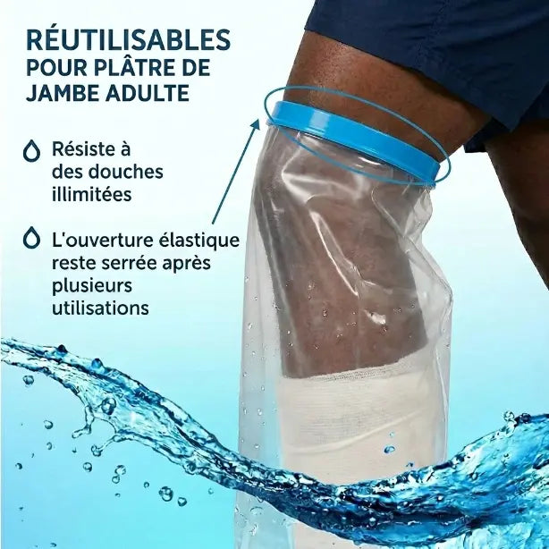 Housse étanche pour plâtre de jambe