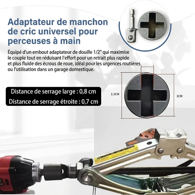 Adaptateur de Perceuse pour Cric