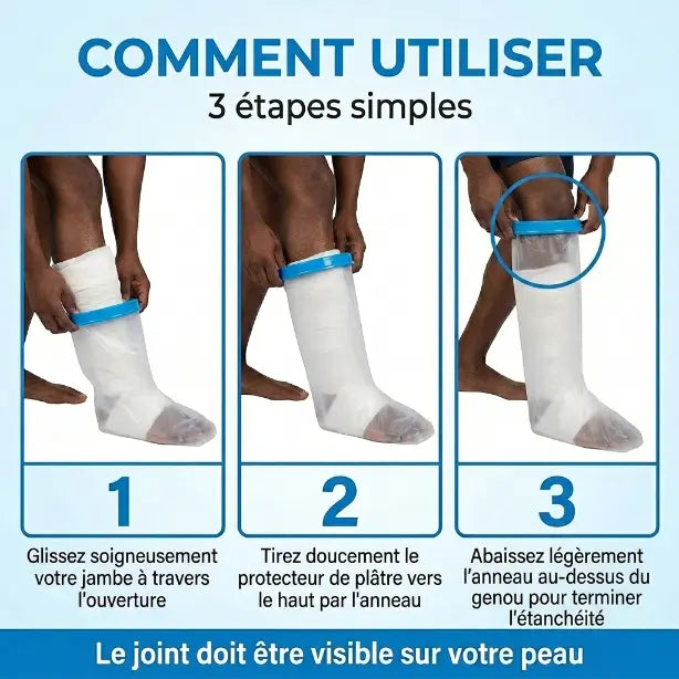 Housse étanche pour plâtre de jambe