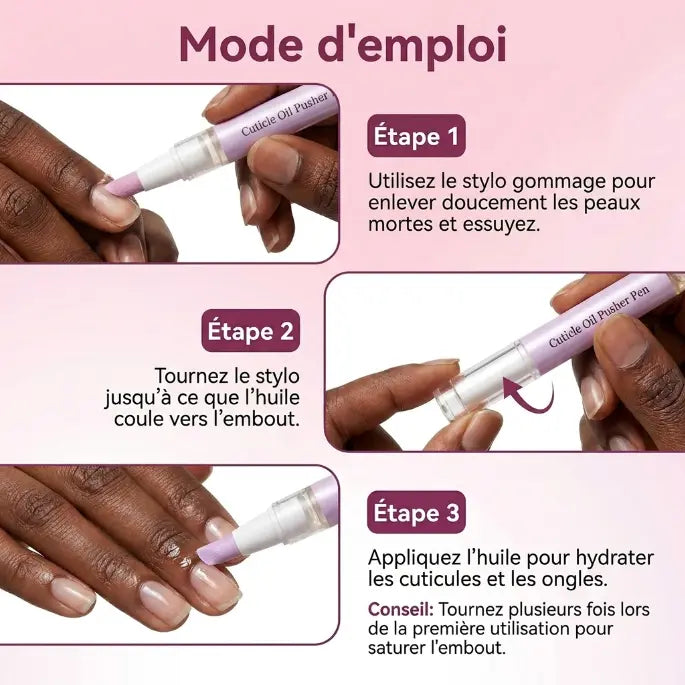 Stylo pousse-cuticules à huile