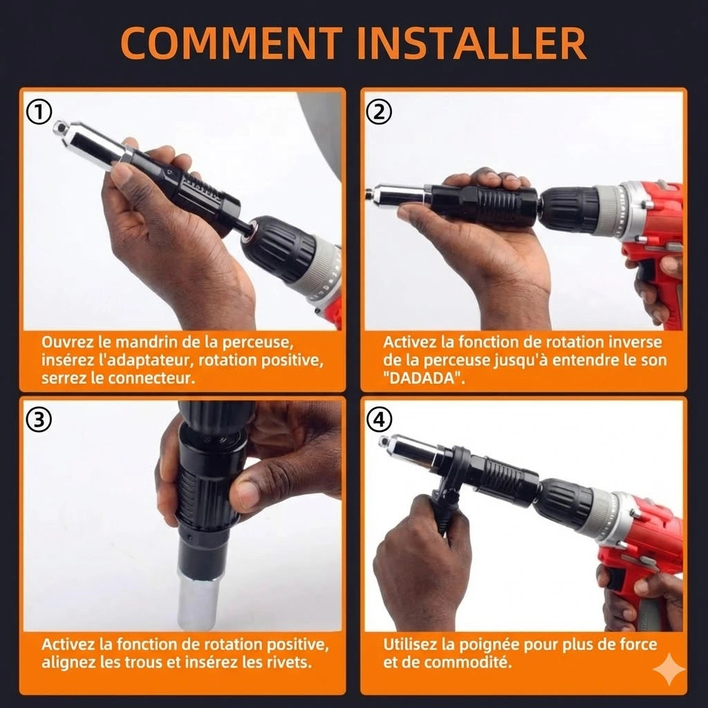 Adaptateur professionnel pour riveteuse
